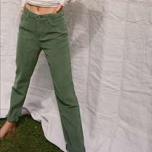 BDG Green corduroy Mom high rise pants